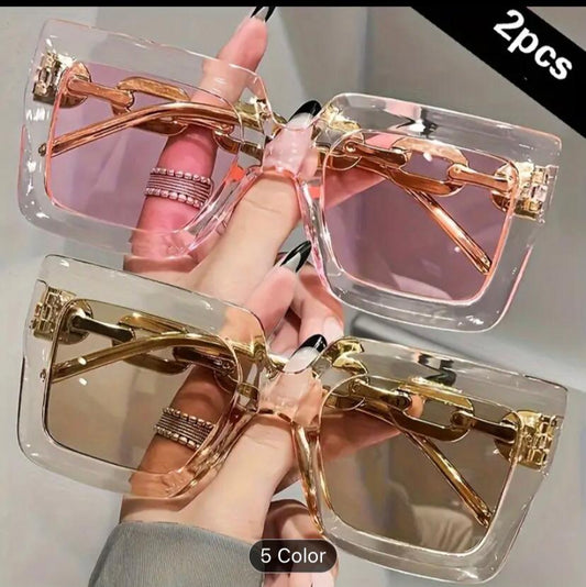 Stylish 2 Pc Round Glasses with Lightweight Metal Frame for Everyday Comfort