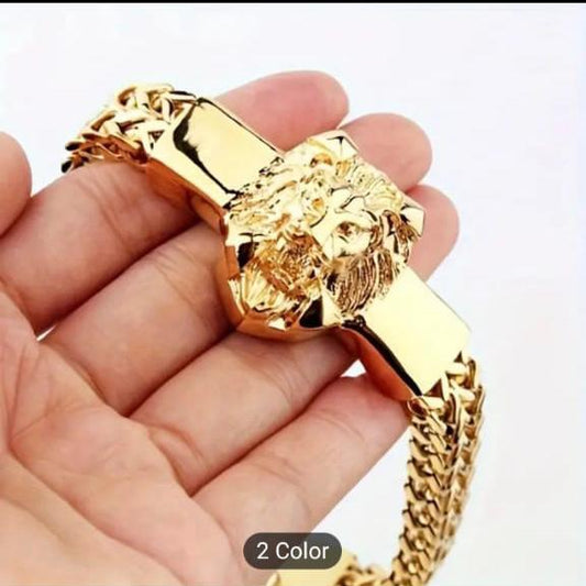 Bold Lion Head Bracelet for Men, Luxury Chain Gift Accessory