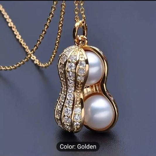 Korean Style Imitation Pearl Peanut Pendant Necklace for Couples, BFFs